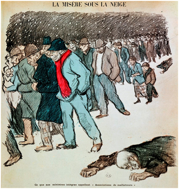 Steinlen miseria bajo la nieve